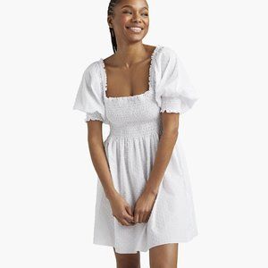 Hill House Women's "Athena Nap Dress" in White Swiss Dot Pattern | Size XS